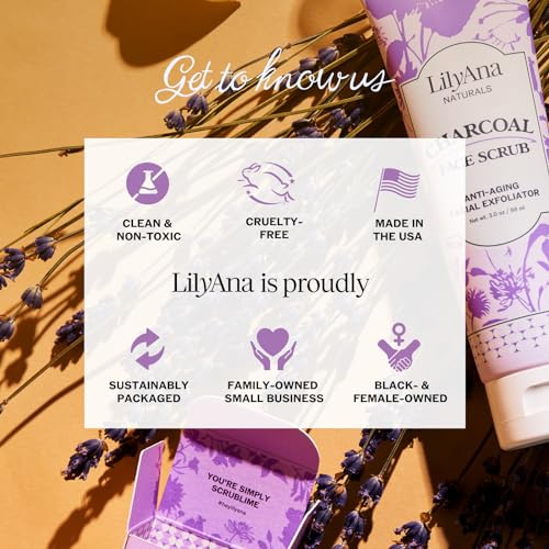 Lilyana Naturals Charcoal Face Scrub - Facial Exfoliator - Microdermabrasion Scrub - Facial Skin Care Products For Women And Men - Lavender And Tea Tree Oil thumb #6