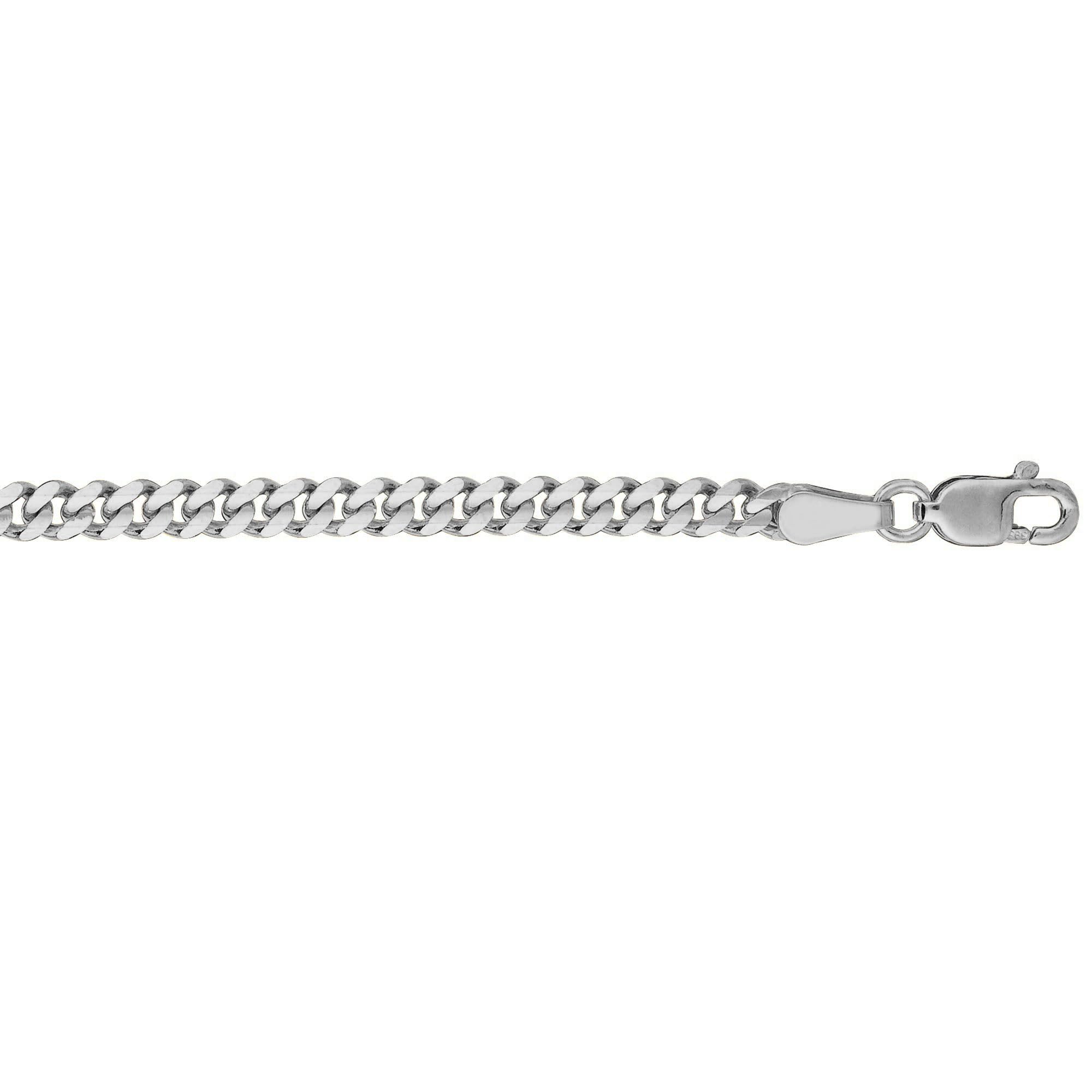 Floreo 14k Yellow Gold or White Gold 1mm Solid Gourmette Chain Necklace - Picture 12 of 12