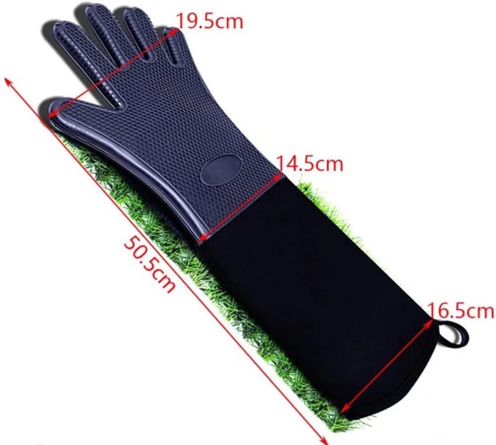 Oven Gloves, Heat Resistant Heat Resistant Cotton Silicone Protective Grill Gloves, Baking Cooking Glove Accessories (Color: Orange, 1 Piece)