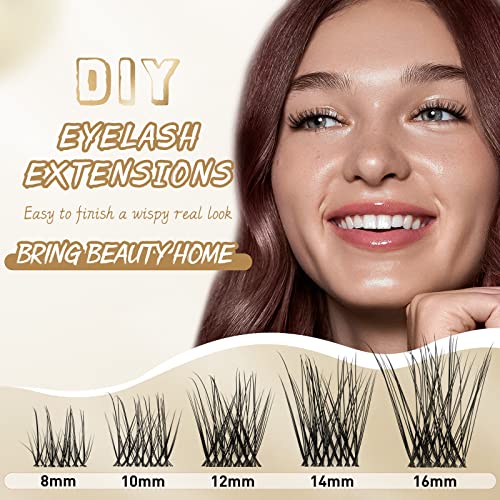 Cluster Lashes QUEWEL 72 Pcs DIY Cluster Eyelash Extension - Image 4