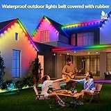 Bvokon 10M Outdoor LED Strip Light IP68 Waterproof,Outside RGB+IC Lights with App/Remote Control,Color Changing,Music Sync Rope Light for Balcony,Deck,Rooftop,Garden,Pool - Image 6