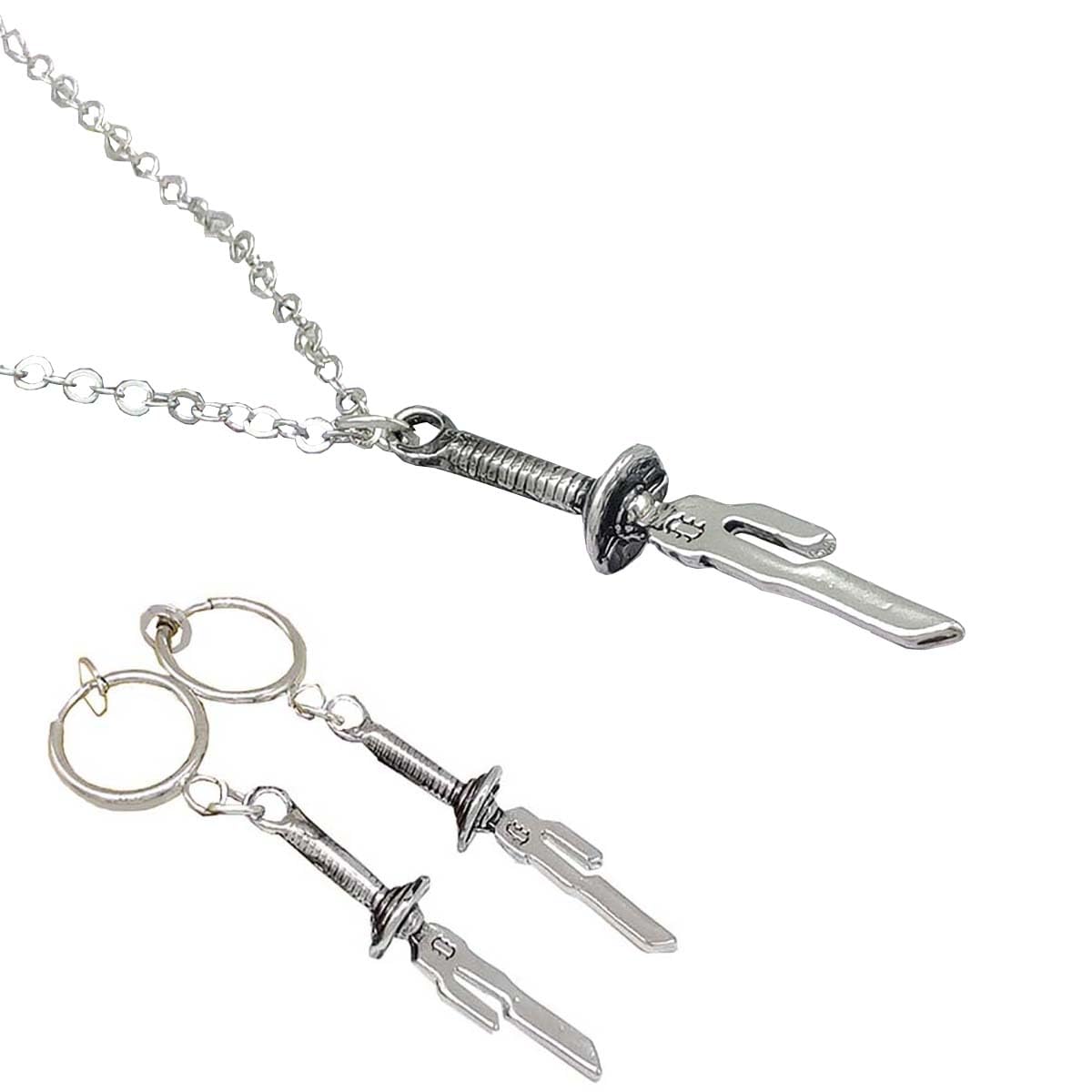 DJMANMENGG Toji Fushiguro Necklace Anime JJK Earrings Toji Fushiguro Cosplay Zinc Alloy 2pcs