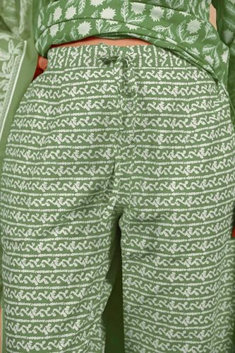 Image of MIRCHI FASHION Pure Cotton Women Straight Print & Thread Embroidery Kurti Set with Dupatta & Pant