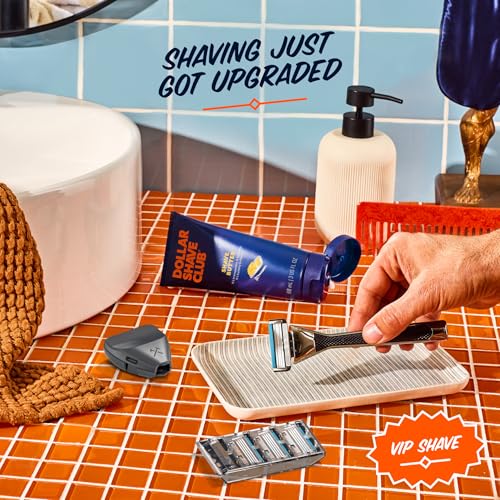 Dollar Shave Club | The VIP Shave Set | 4 Swift Rinse Refill Cartridges, 1 Heavy Metal Handle, 1 Shave Butter 3 ounce, 1 Razor Cover, Razors for Men - Image 4