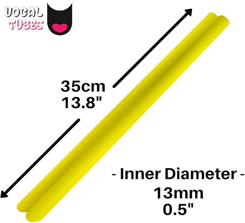 Miniatura 5 de Tubos vocales amarillos para terapia del habla y canto  Pajitas terapéuticas para la salud vocal  Juego de 2 tubos de silicona para terapia de voz