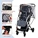 Stroller Rain Cover, Universal Clear Breathable Weather Shield with Waterproof 2-Way Zippers Open, 4 Seasons Protection for Baby from Rain, Wind, Snow (Two Ways Open on Front)