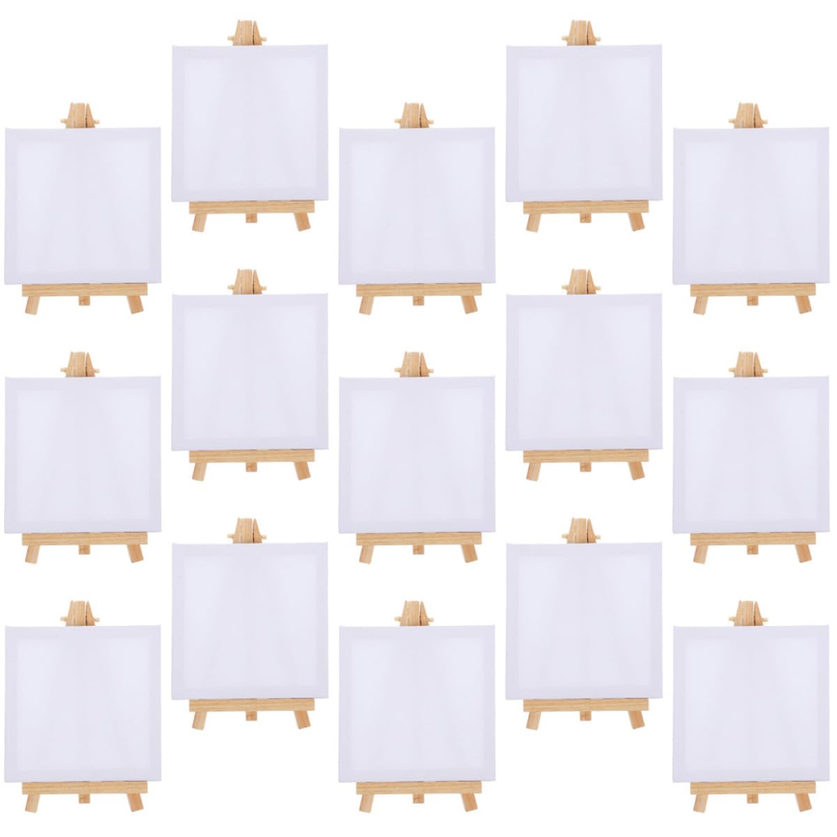 Chevalets pour peinture en bois brut COHEALI | 15 petits supports pliables pour artistes