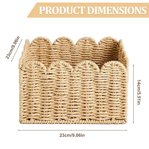 Cesta de ratán rectangular pequeña para almacenamiento de cocina y baño 6