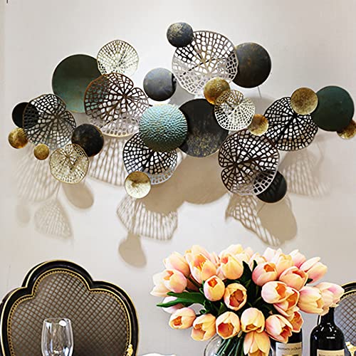 FYBOOR Decoración De La Pared De Metal Redondo, Decoración De Pared Hecha A Mano, Decoración De Pared De Metal, Decoracion Pared Salon, Decoracion Pared Para Salon Dormitorio Habitacion Baño Cover