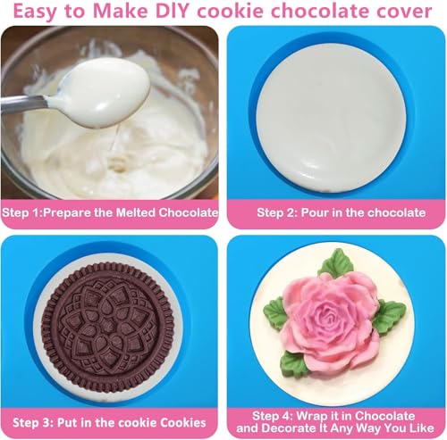 Image of Sidosir 3Pcs Oreo Cookie Chocolate Silicone Mold, 12-Cavity Round Cylinder Oreo Chocolate Cover Molds for Candy, Silicone Baking Molds for Mini Cakes, Jelly
