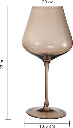 Miniatura 8 de Terracotta Mars Collection - Juego de 5 copas de vino de cristal de colores, regalo para él, mamá papá amigo, vasos de 20 onzas, vasos altos únicos