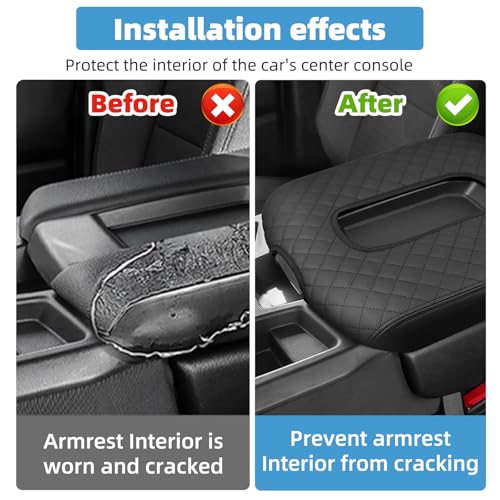 Image of Center Console Armrest Cover Compatible with Chevy Chevrolet Silverado & GMC Sierra 1500 2500 3500 HD 2019 2020 2021 2022 2023 2024 2025 Protector Interior Accessories(for Jump Seat Console)