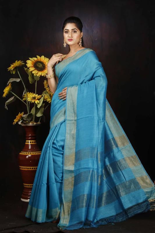 Charkha Silk gold tussar silk saree in tussar silk – image 4