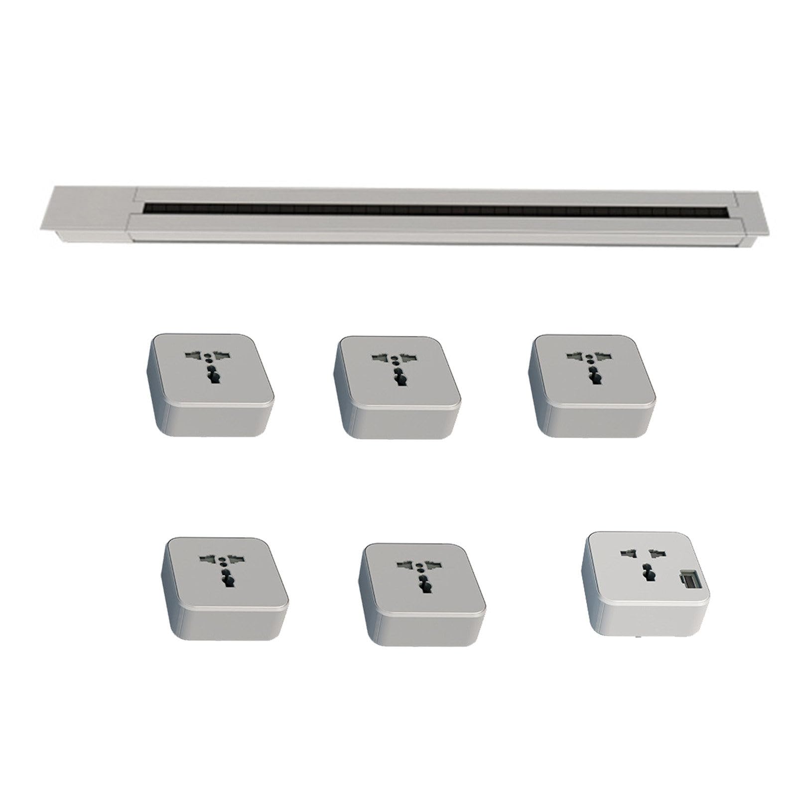 Power Strips Kitchen Power Strip, Embedded Switch, Concealed Rail Slide Socket Suitable for Home and Office(Silver,100CM)