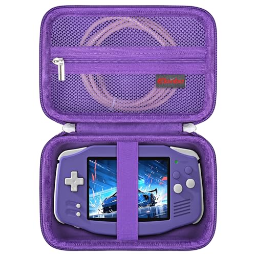 Elonbo Carrying Case for GiipGoop/Anbernic RG34XX Retro Handheld Game Consoles, RG34XX Classic Retro Gaming Console Portable Gaming Console Storage Bag, Linux System Games Organizer Holder, Purple