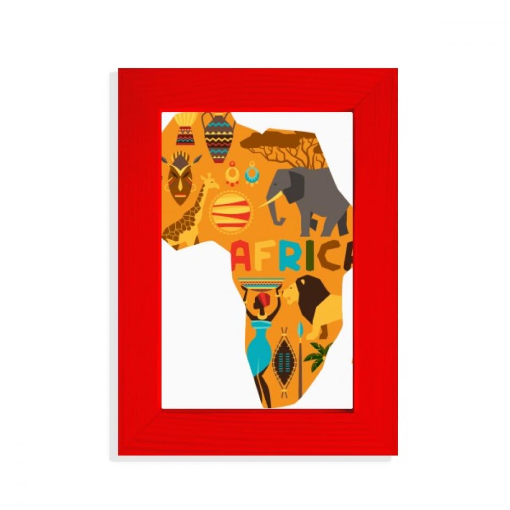 Carte de l'Afrique éléphant pour habiller un mur vide avec cadre rouge