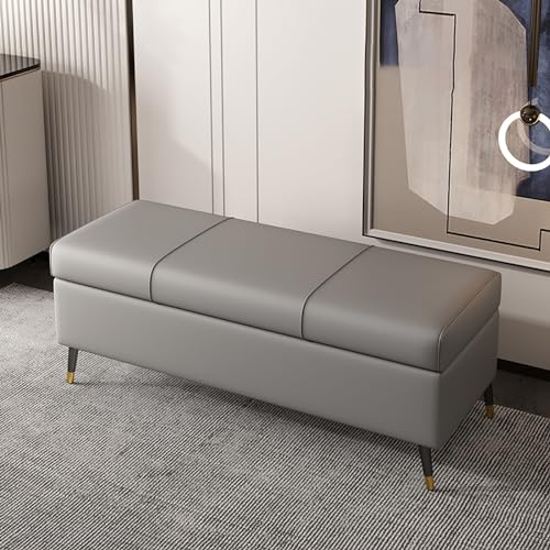 Banc de rangement en bois multifonctionnel avec coffre pour chambre