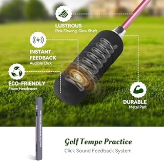 Golf Swing Trainer- Golf Grip and Tempo Trainer, Warm up Click Stick Golf Training Aid, Golf Speed Trainer, Rhythm Correction for Tempo & Wrist Angle, Portable Training Aid for Beginners to Pros
