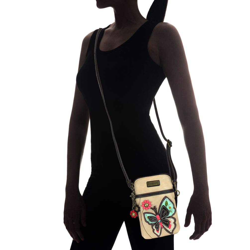 Chala Handbags Collection - Gift For Butterfly Lovers (Ivory Butterfly Phone Purse)