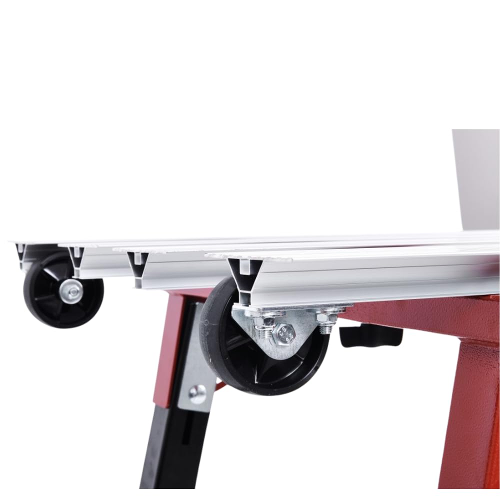RAIMONDI Banco di Lavoro BIGFOOT M, Per Piastrelle Medio Grande Formato, Piano in Acciaio 135x63 cm, Altezza Regolabile 74-80 cm, Profili in Alluminio Scorrevoli, con Ruote e Maniglia