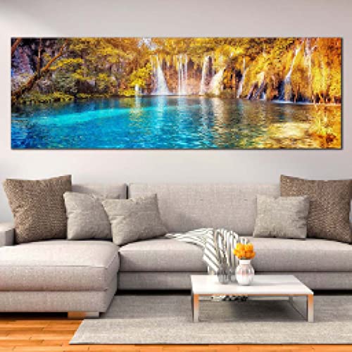 Toile coucher de soleil plage mer cascade 20x60cm sans cadre pour salon