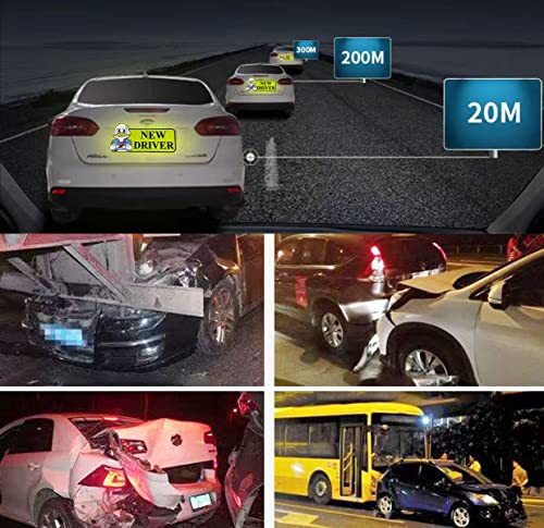 Chispee New Driver Magnet For Car Bundle With Keep Distance Car Reflective Magnet High Reflective Vehicle Bumper Magnet Safety Signfor New Driver Novice In Yellow, Easy To Notice, 3 Pcs #TOP2