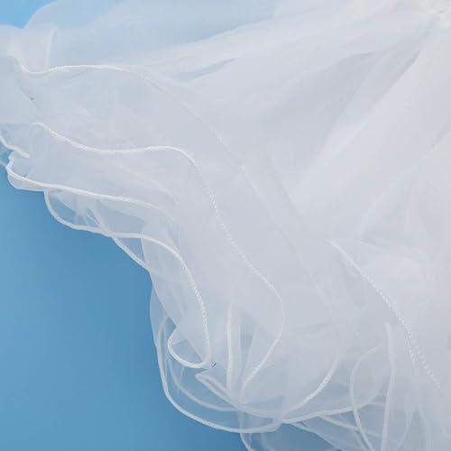 Miniatura 7 de Enagua de organza con volantes de 3 capas para niños, falda de flores, vestido de crinolina, boda, concurso de baile, deslizamiento