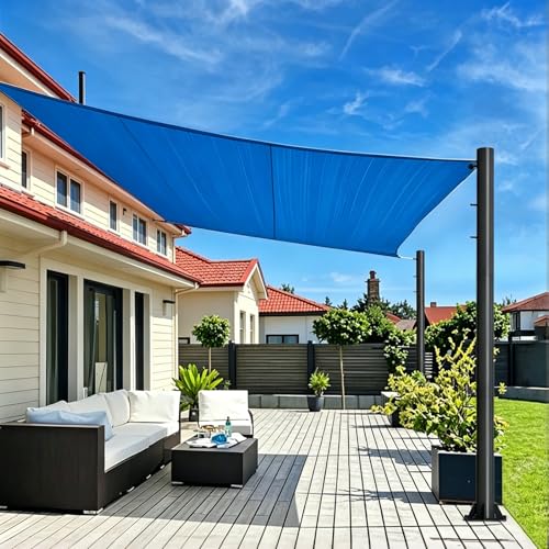 2 Pack Sun Shade Poles 10FT Outdoor Shade Sail Poles for Deck 2.28 Diameter Steel Sun Shade Sail Pole for Outdoor Ground Patio Lawn Garden Deck Metal Poles for Canopy Awning Shade Cloth
