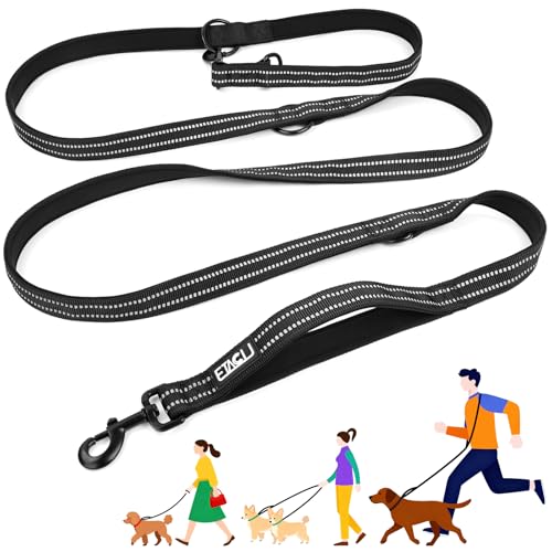 ETACCU Freihandleinen Hundeleine Große Hunde Joggingleine Hund Mit Verstellbarem Hüftgurt Verwicklungsfreie Reflektierende Leinen für die Taille für Mittelgroße und Große Hunde
