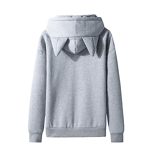Men's Hoodie New Cat Ear Fleece Couple Solid Color Hooded Ladies Hoodie For Ladies Men's Lightweight Hoodi2