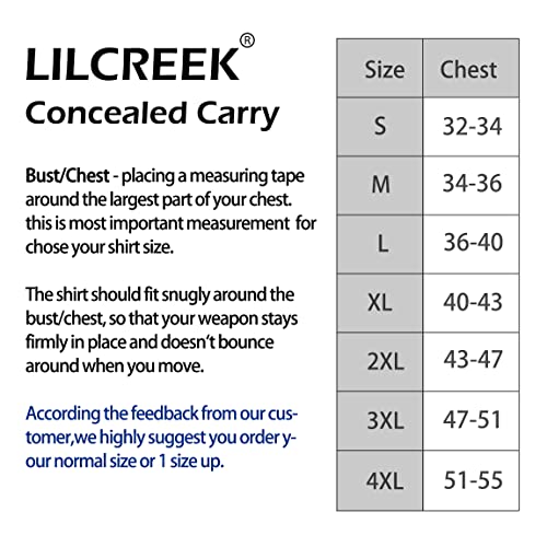 Lilcreek Conceal Carry Shirts For Men,Holster Shirt For Men,Concealed Carry Holster For Men Shirt Tactical Clothing #TOP6