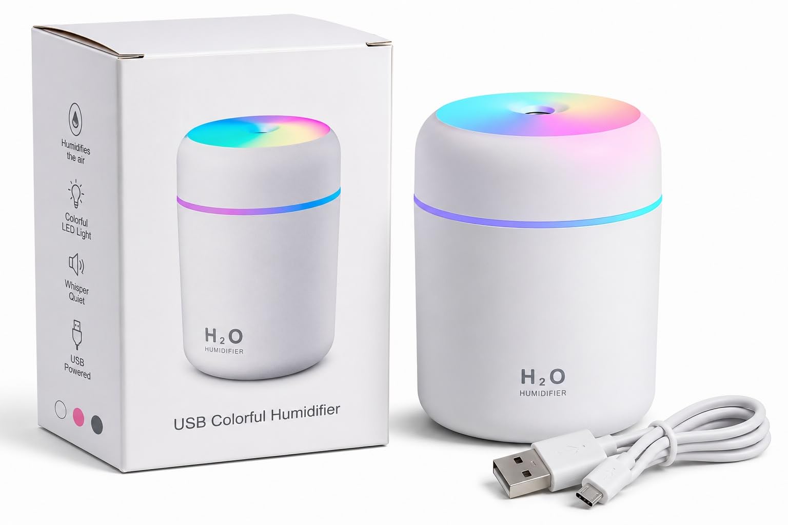 Portable Mini USB Humidifier 300ml Cool Mist Aroma Diffuser with LED Night Light, Silent Air Moisturizer for Bedroom, Office, Car & Travel-image-37