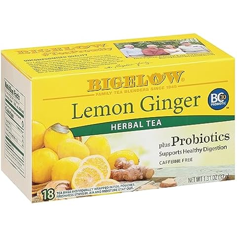 Bigelow Tea Lemon Ginger plus Probiotics Herbal Tea, 108 Total Tea Bags Cover