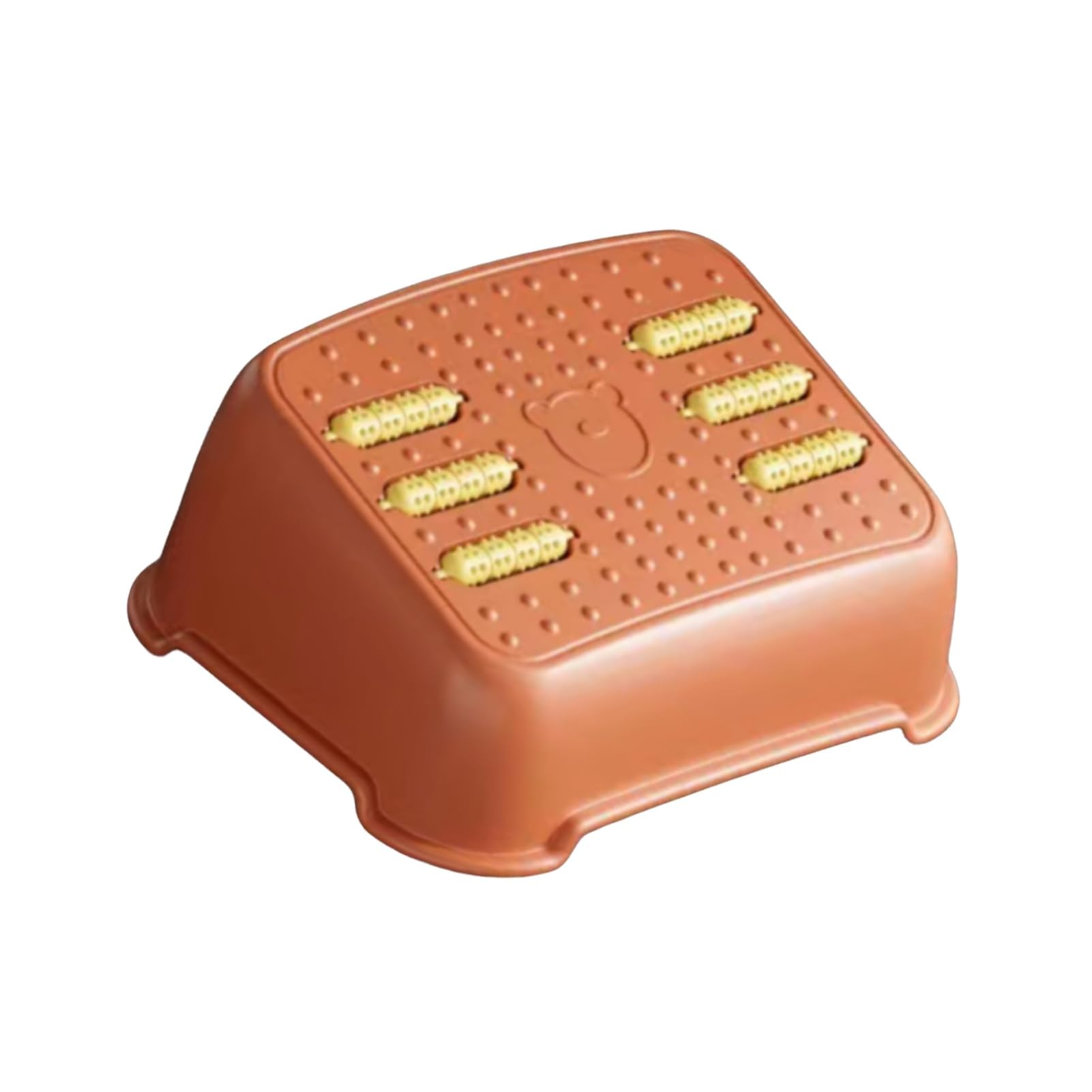 Ergonomischer Fußhocker Mit Massagerollen, Fußstütze For Unter Dem Schreibtisch Bei Der Arbeit, Bürotisch-Unterbeinstufe, Maximale Belastung 120 Kg For Bürostuhl-Gaming-Heim(Orange)