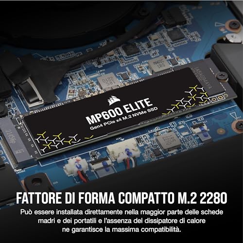 MP600 ELITE 4TB M.2 PCIe Gen4 x4 SSD NVMe – M.2 2280 – Fino a 7.000MB/sec in Lettura Sequenziale – NAND 3D TLC ad Alta Densità – Per Computer Fissi e Portatili – Nero - Hdd - Immagine 5