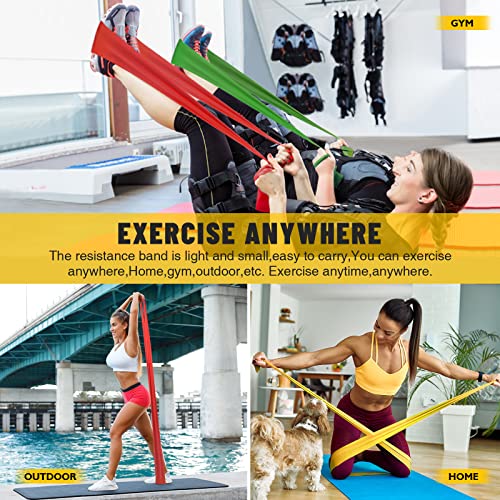 Resistance Bands, Exercise Bands Set, Yoga Bands For Physical Therapy, Yoga, Pilates, Rehab, Fitness, Strength Training, Professional Non-Latex Elastic Bands For Home Gym #TOP3