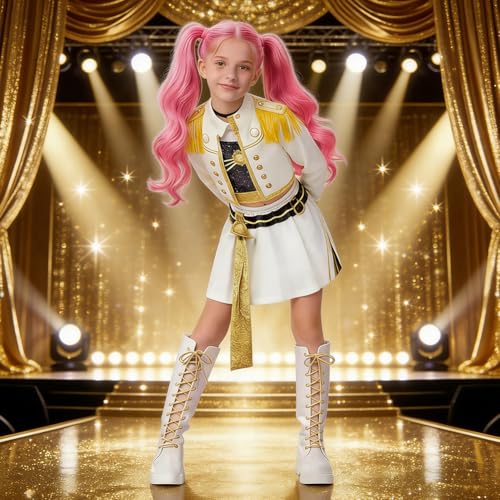 Piashow Costume d'anime pour enfant avec gilet, veste, short/jupe, pour Halloween, anniversaire, Noël, carnaval, fête costumée (120) – vue 5