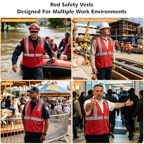 Image of AYKRM 2 Pocket Mesh High Visibility Reflective Safety Vest for men & Women ANSI /ISEA 107 Standards