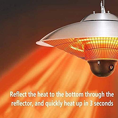 Home Outdoor Patio Heater - Hanging Quiet Patio Heater with 3 Levels of Power & Remote Control Suitable for Bedroom Living Room Office Garden