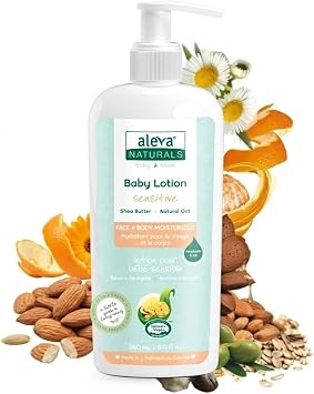 Aleva Naturals Daily Soothing Moisturizer | For Sensitive Dry Skin | Face and Body Lotion | Made with Natural and Organic Ingredients | for Babies and Toddlers - 8 fl. oz / 240ml