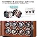 LUKDOF Walnut Watch Winder for 8 Automatic Watches Winding+ 6 Storage Slots LED Backlight Watch Display Box Touchscreen Automatic Rotation Case with Quiet Mabuchi Motors for Men and Women Gift