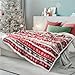 PAVILIA Christmas Sherpa Throw Blanket, Red & White Snowflake, Reindeer, Reversible Fleece & Sherpa Cozy Winter Blanket for Couch & Bed, 50x60, Christmas & Holiday Decor
