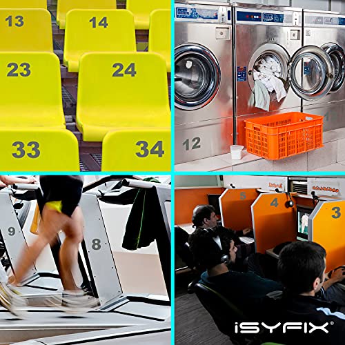 image for iSYFIX Grey Vinyl Numbers Stickers - 4 Inch Self Adhesive 2 Sets - Pre