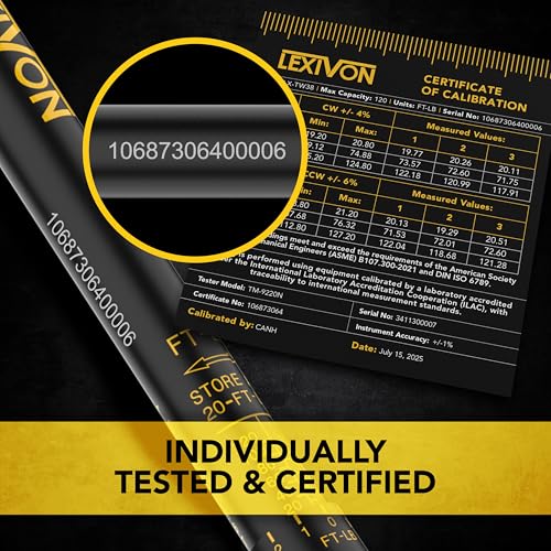 Image of LEXIVON Torque Wrench, 3 /8-Inch Drive, Dual Scale 20-120 FT-LB (27.1-162.7 N.m), Premium Rubber-Grip Handle, Deluxe Hybrid Case (LX-TW38)