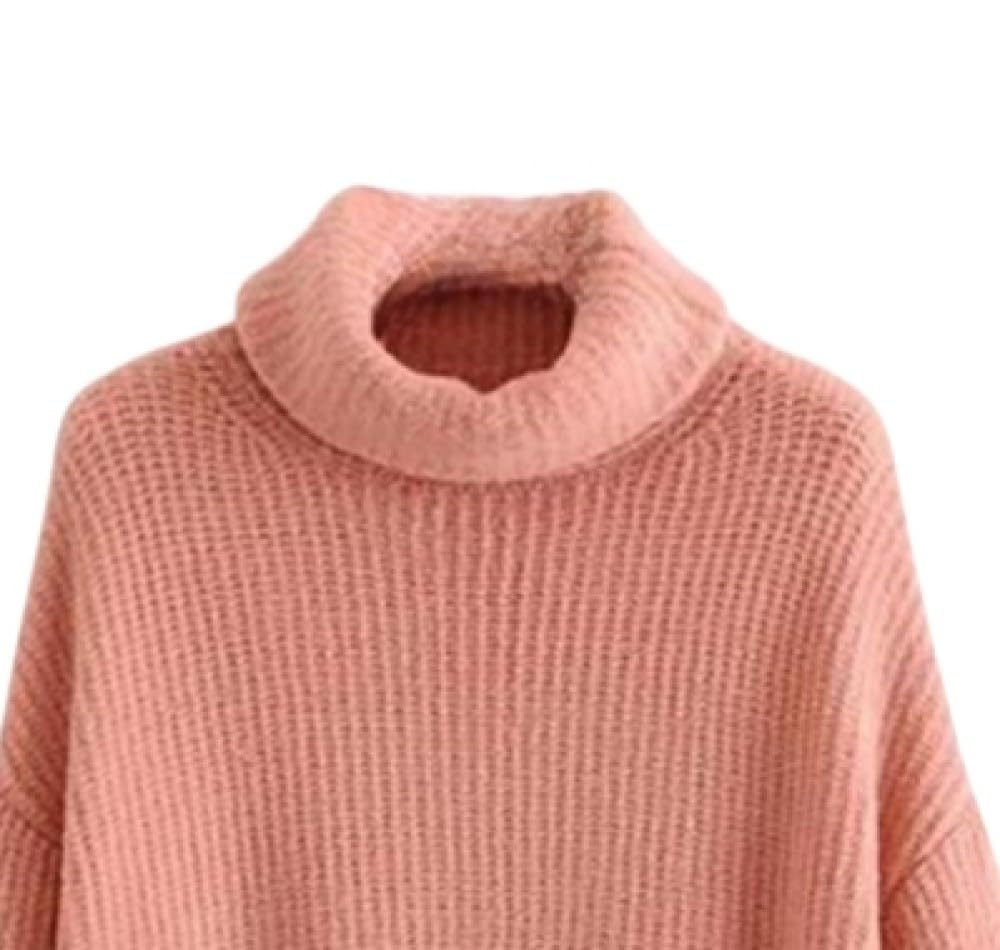 Rollkragenpullover Für Damen, Bonbonfarben, Langärmelig, Leichter Pullover, Lässiger Pullover, Lockere Oberteile, Frühling, Winter, Herbst, Sweatshirt, Strickwaren, Rosa, L