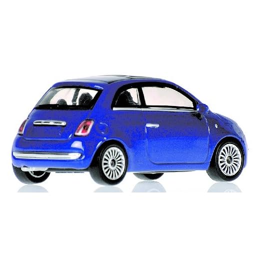 Minichamps 640121704 - Fiat 500 Azul Metalizado 2007 - Escala 1/64 - Vehiculo en Miniatura