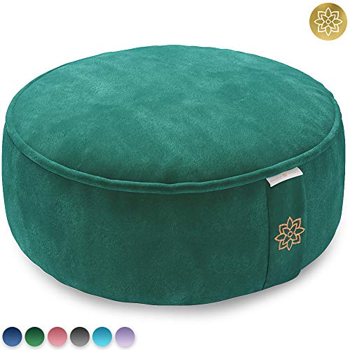 Mindful and Modern Velvet Meditation Cushion - Luxury Zafu Floor Pillow for Yoga