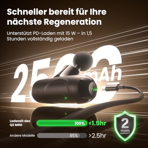 BOB AND BRAD Q2 Mini Massagepistole, Tiefengewebe Percussion Massagegerät – Ansicht 6