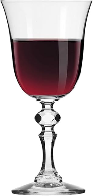 Krosno Small Red Wine Glasses | Set of 6 | 220 ML | Wine Tasting Set White Wine Glasses | Crystal Glass | Perfect for Home, Restaurants and Parties | Dishwasher Safe