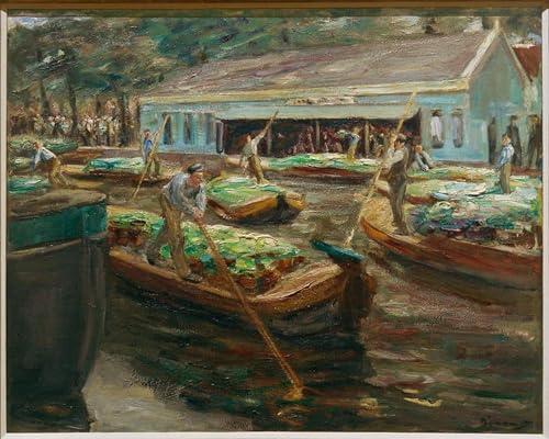 XcBAIHOUD Pinturas Famosas Lienzo Imagen Lienzo Murales Mercato ortofrutticolo a Delft di Max Liebermann para Regalo 60x90cm